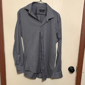 Marc Anthony slim fit Men's Casual Gray Button Down Shirt